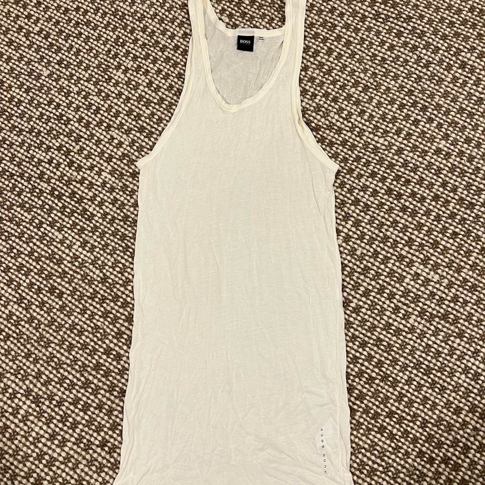 Hugo Boss White Lightweight Tank Top
